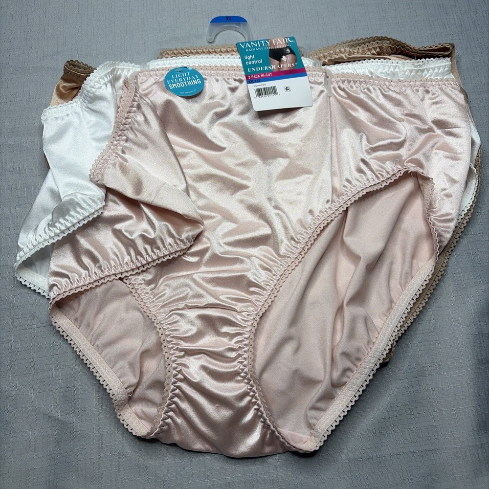 VANITY FAIR Sz 5X/12 Panties Briefs Light Control Everyday Smoothing Set Of 3